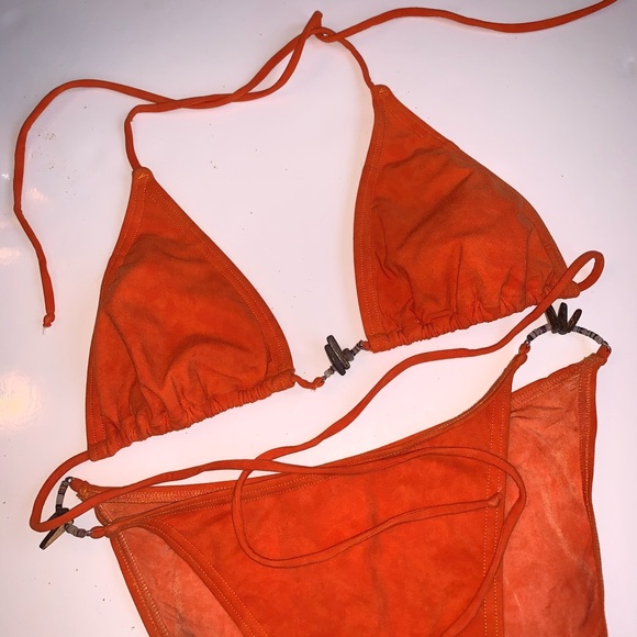 Other - NWT 80s Vintage Orange Velvet Bikini